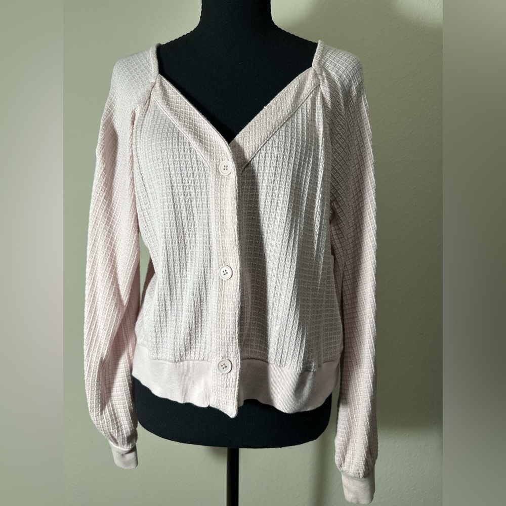 True Craft Light Pink Button-Up Cardigan